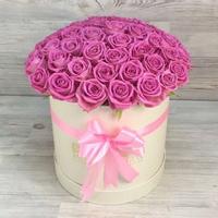 Коробка з 51 рожевої троянди
